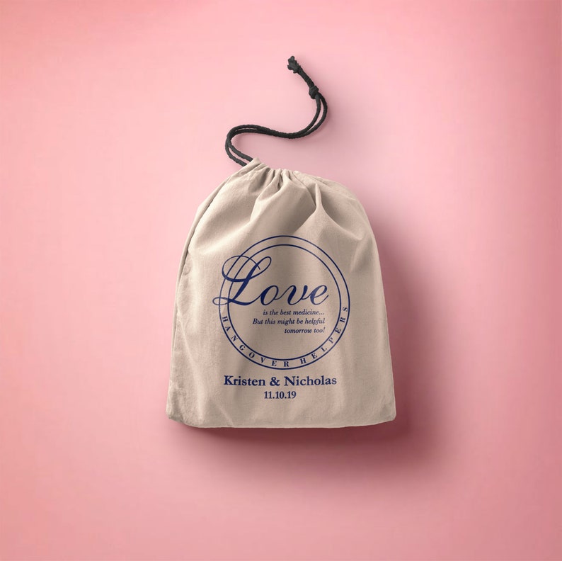 LOVE Hangover kit cotton bag Wedding Hangover Kit Bags | Etsy