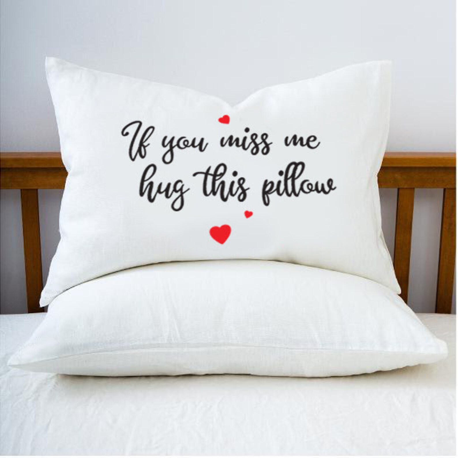 Personalized Pillow Case If you miss me hug this pillow Etsy