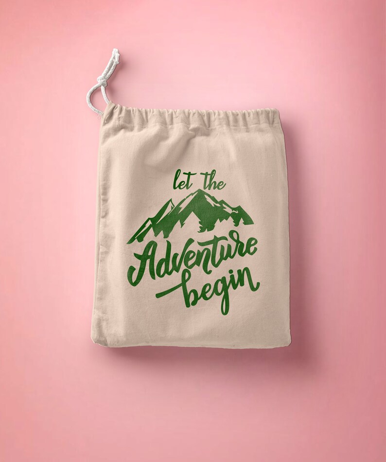Custom logo print jewelry Bag let the adventure begin Set of 200 Cotton Muslin Bag Wedding favor Bag