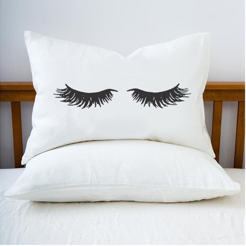 Personalized Pillow Case Custom Pillow Custom Wedding Gift Beautiful Sleeping Beauty Closed Eyelash Pillow Case Personalized Pillowcase