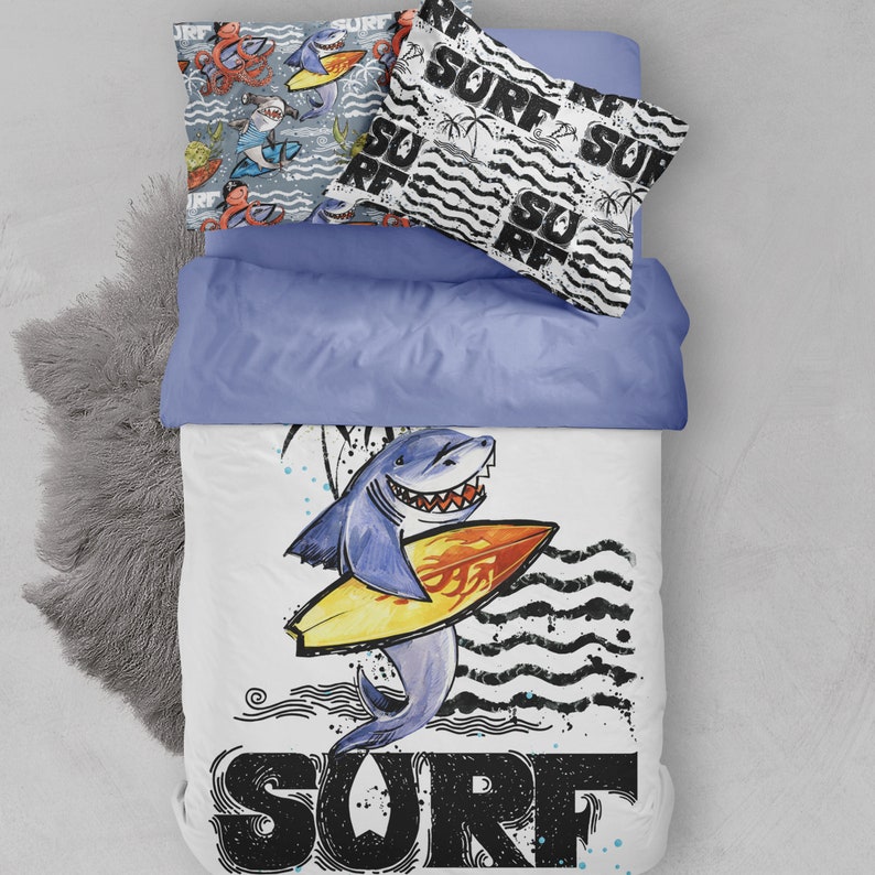 Twin Bedding Set For Boy Shark Baby Bedding Set Surf Crib Etsy