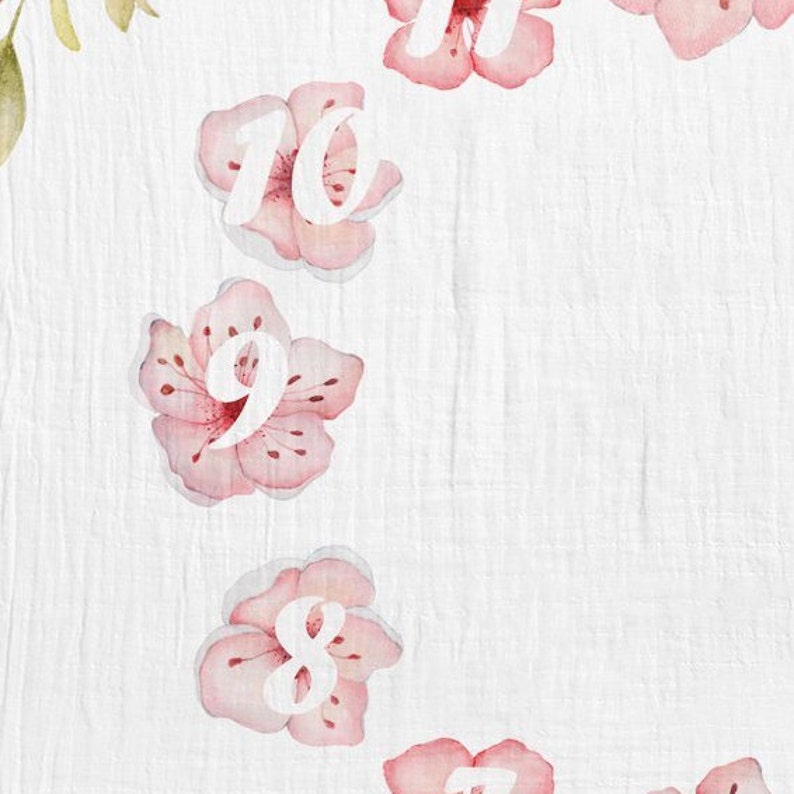 pink swaddle cotton Floral milestone baby swaddle muslin muslin flowers baby gift newborn nursery photo swaddle baby girl milistone