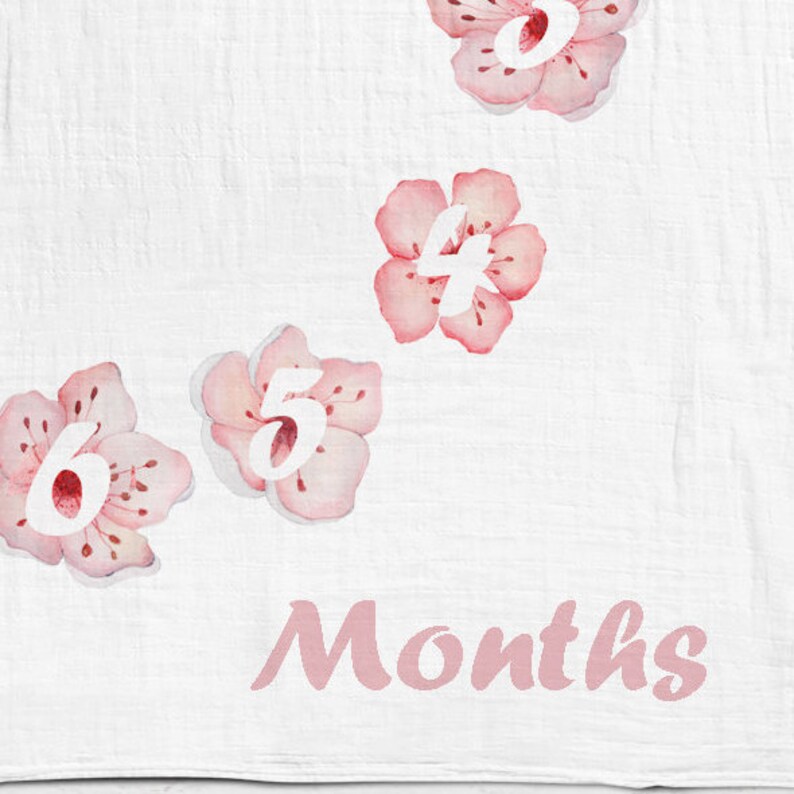 pink swaddle cotton Floral milestone baby swaddle muslin muslin flowers baby gift newborn nursery photo swaddle baby girl milistone