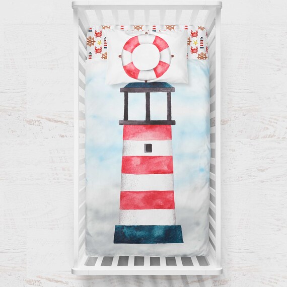 Lighthouse Bedding Set Lighthouse Blanket Lighthouse Decor Etsy