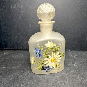 Vintage Hand-Painted Frosted Scent Bottle