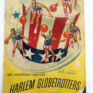 Abe Sapersteins Fabulous Harlem Globetrotters- 1957 SIGNED!