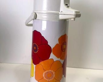 Pheonix 1960s Poppies Vacuum Pump Carafe