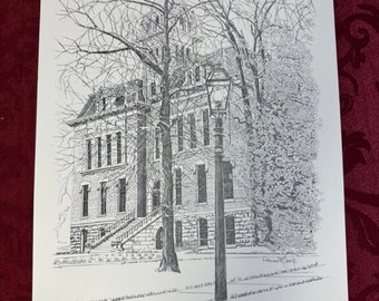 Vanderbilt University, Pen and Ink Print by Frances McClough