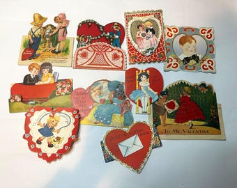 Set of Ten Vintage Valentines
