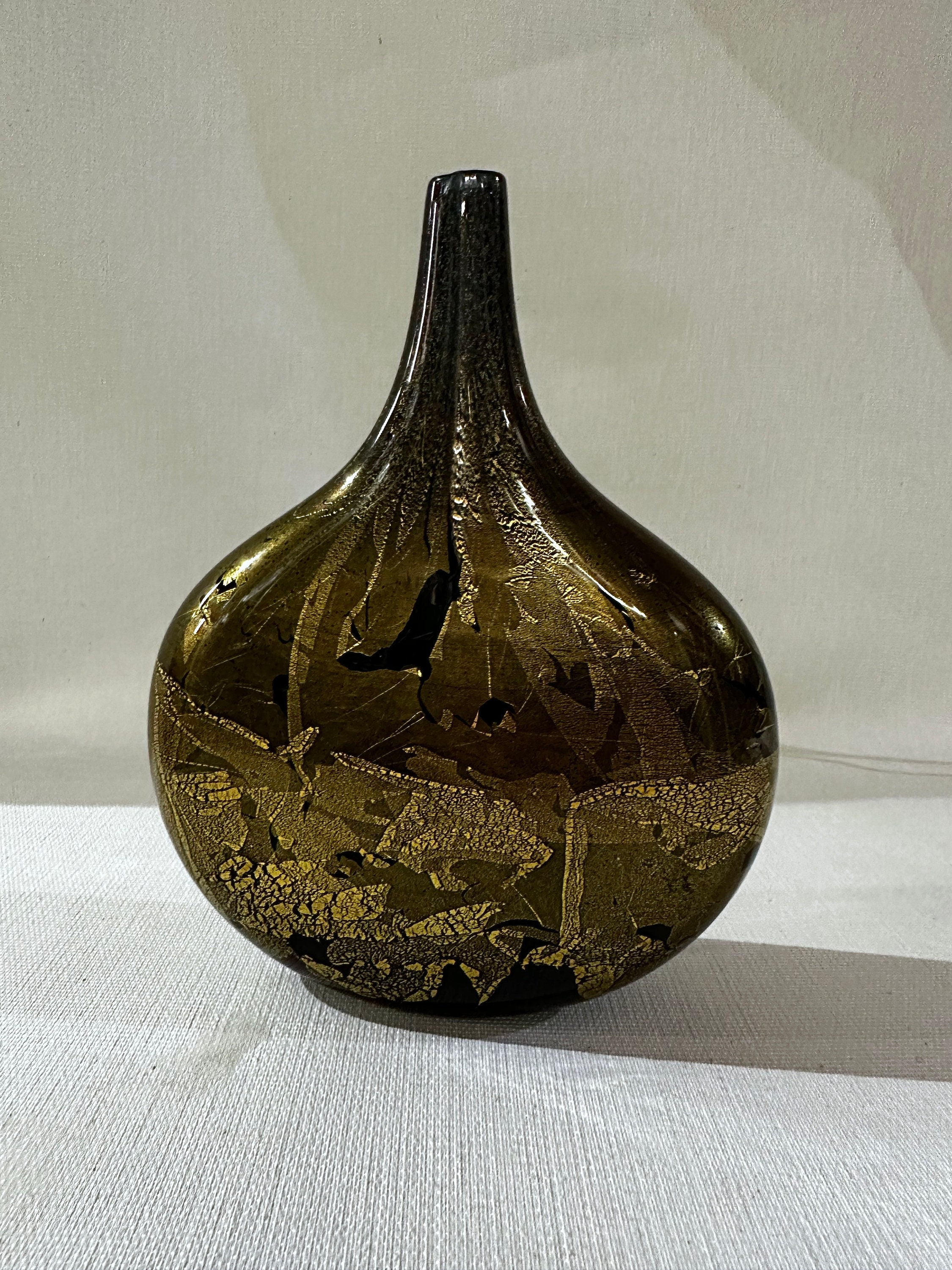 ISLE OF WIGHT GLASS 花瓶 黒　2個セット Isle of Wight Glass イギリス アイル・オブ・ワイト・グラス