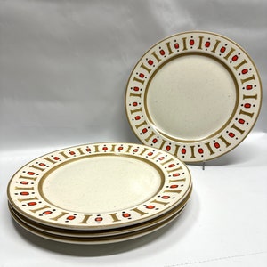 Set of 4 palm springs poppy trail by metlox hand painted dinner plates image 1