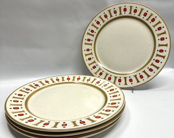 Set of 4 "palm springs" poppy trail by metlox-  hand painted dinner plates