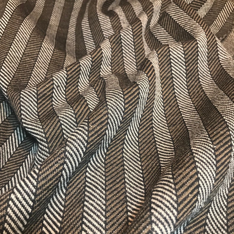 VINTAGE Herringbone End-of-Mill Fabric Remnant 60s 1960s 1970s 70s