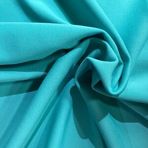 Turquoise Blue Single Knit Fabric Remnant, 1960s