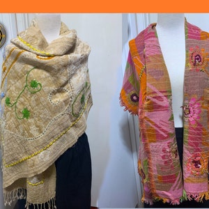 Unique wool shawl wrap, hand woven boiled wool wrap scarves