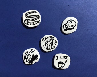 handmade illustrated magnets