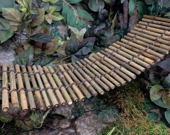 Bamboo Bridge - 6" Width - Reptile Bridge for Bearded Dragons, Ball Pythons, Tree monitors, Skinks, Young Iguanas, & other larger reptiles