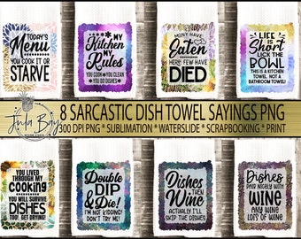 Funny Dish Towel Saying Sublimation Design PNG |  Sayings For Dish Towels PNG | Waffle Towel Sayings PNG | Cute Sayings for Dish Towels