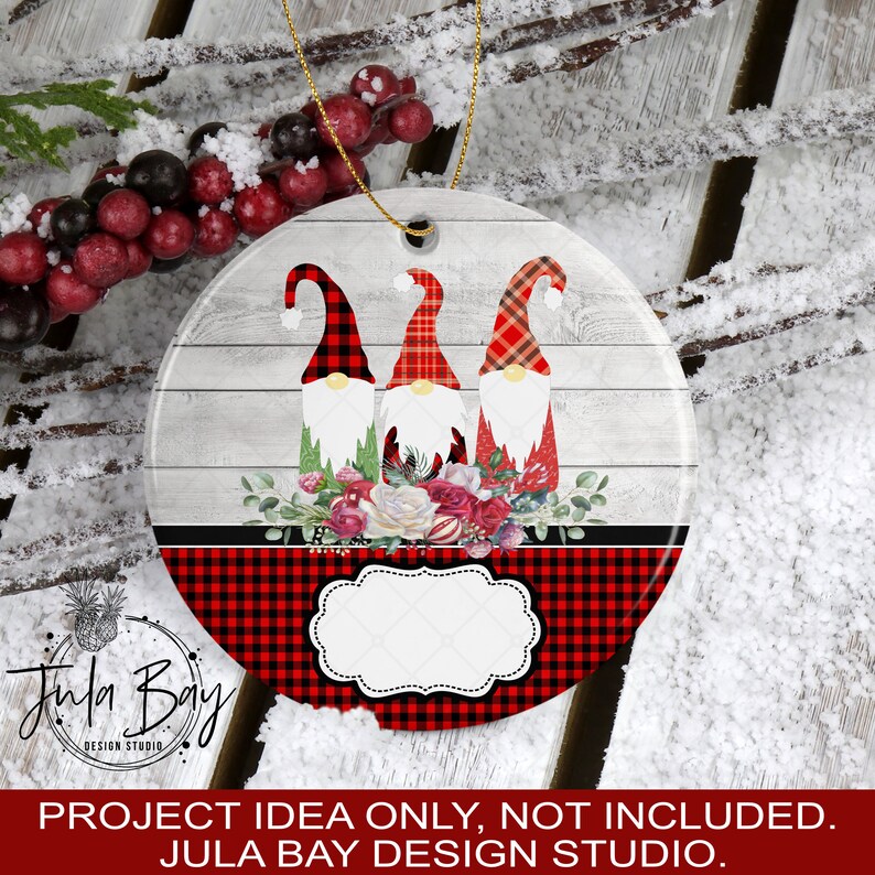 Download Gnome Bundle Round Christmas Ornaments PNG Gnome with ...