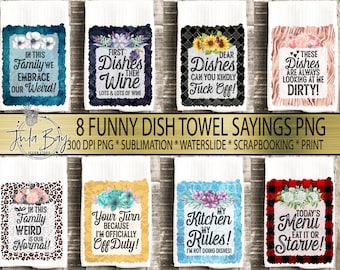 Funny Dish Towel Saying Sublimation Design PNG |  Sayings For Dish Towels PNG | Waffle Towel Sayings PNG | Cute Sayings for Dish Towels