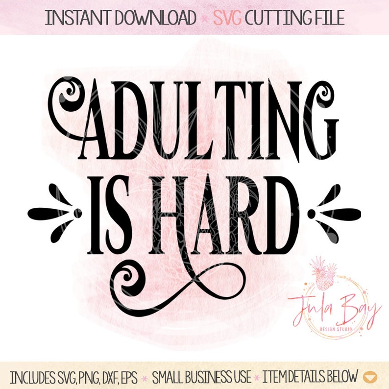 Download Adulting Is Hard SVG Cutting File for Cricut Wine Glass | Etsy
