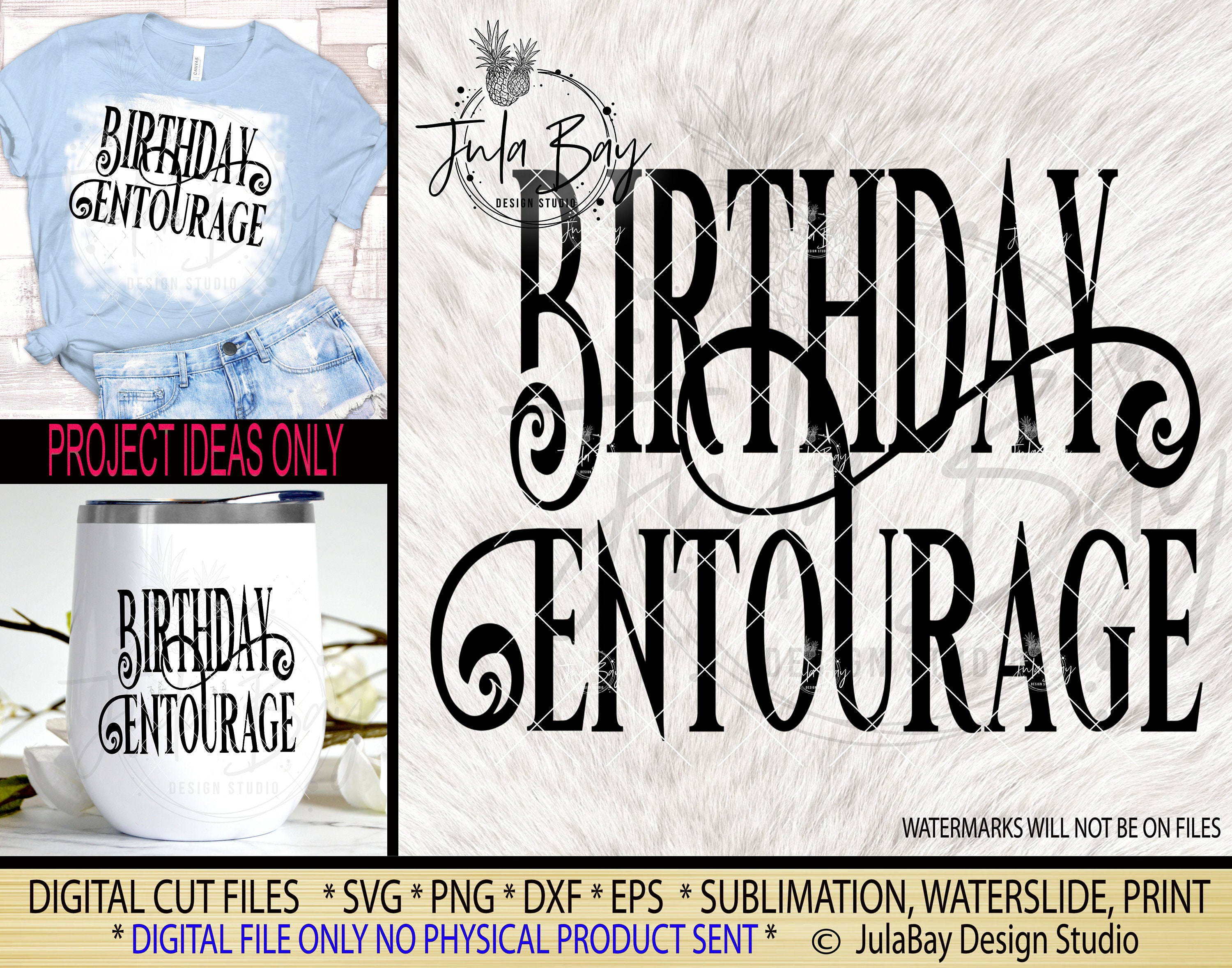 Download Birthday Entourage Svg Cutting File For Cricut Birthday Etsy