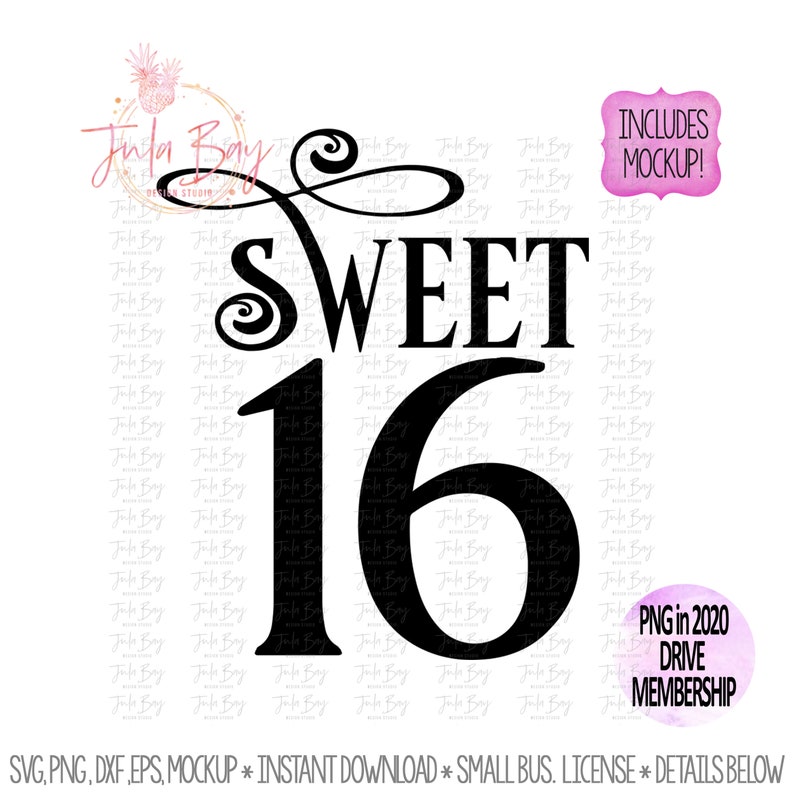 Download Sweet 16 SVG 16th birthday SVG Fancy cut file Sweet 16 PNG ...