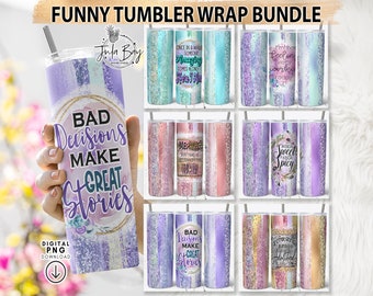 Funny Tumbler Designs, Sarcastic Tumbler Wrap Bundle, Funny Tumbler Wraps for Women, Skinny 20 oz Tumbler Wrap, Funny Sublimation Designs