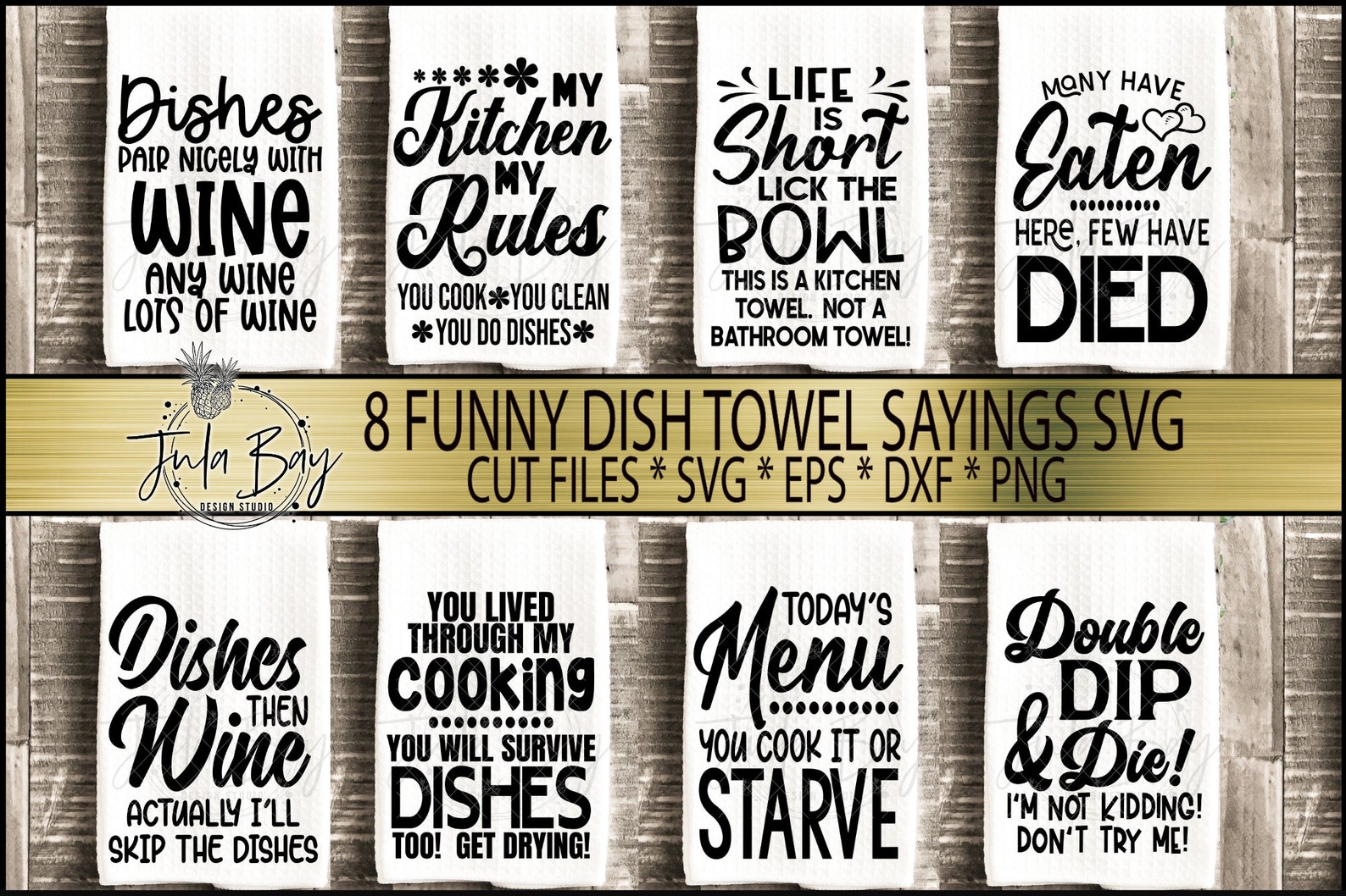Funny Dish Towel Saying SVG Bundle Sayings For Dish Towels Etsy Australia