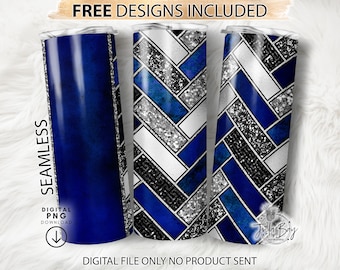 Herringbone Tumbler PNG, Blue Tumbler Wrap, Tangram Tumbler Template, Glitter Tumbler Wrap, Blue Tumbler PNG, Geometric Tumbler Design