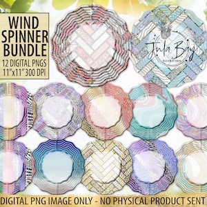 Wind Spinner Sublimation Bundle  PNG | Wind Spinner Backgrounds for Sublimation | Colorful Yard Windspinners