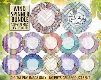 Wind Spinner Sublimation Bundle  PNG | Wind Spinner Backgrounds for Sublimation | Colorful Yard Windspinners