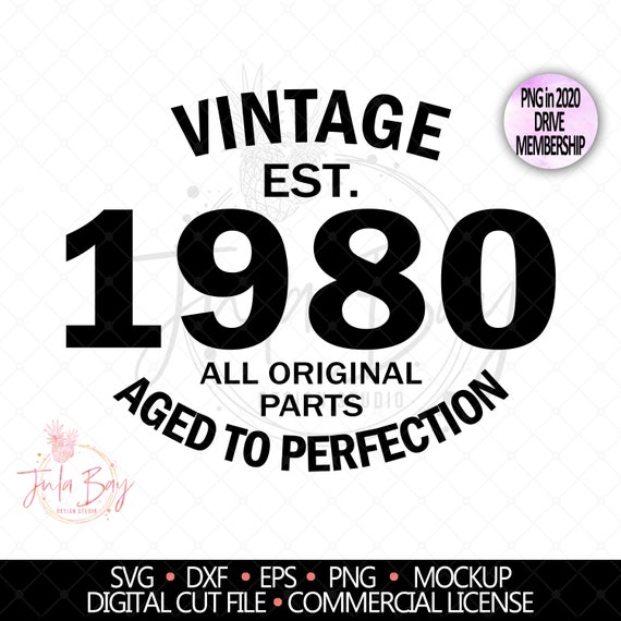 Download 40th birthday SVG Tshirt Design Vintage est 1980 All | Etsy