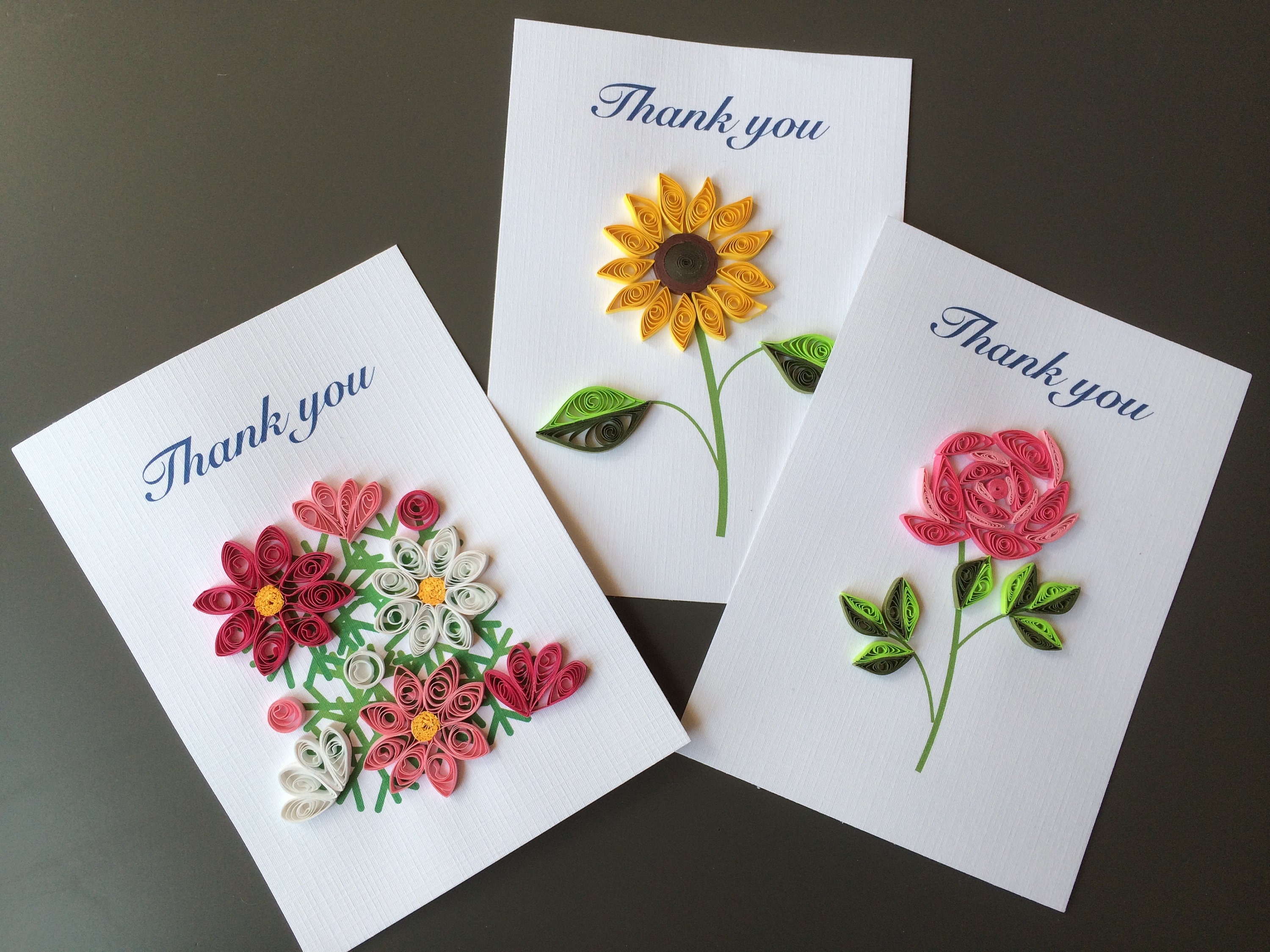 Floral All Occasion Birthday Friendship Shower Thank You Handmade Greeting Card