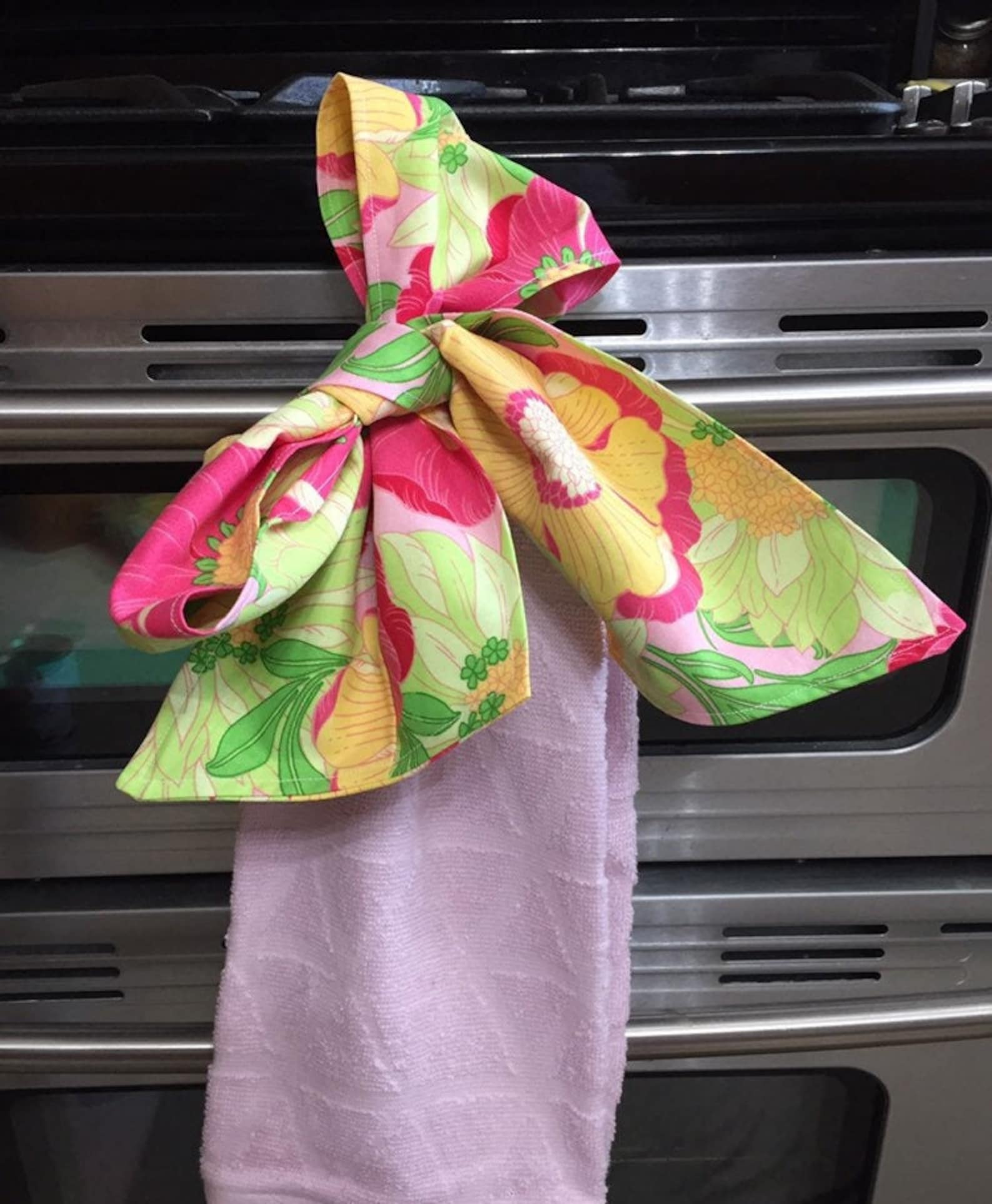 Kitchen Towel Tie Top stove hanging Etsy