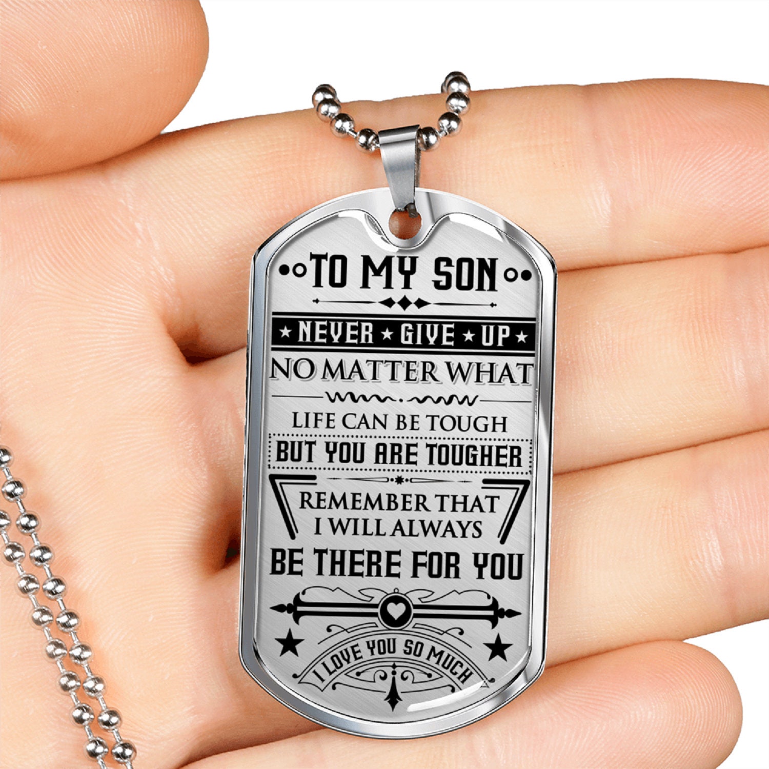 Mother son clearance dog tag necklace