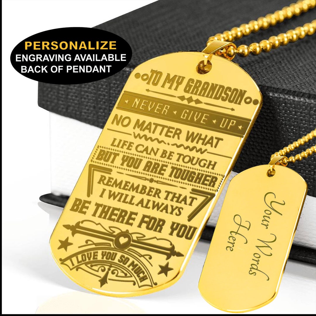 Grandson Dog Tags From Grandmother Personalized Dog Tags for Grandson