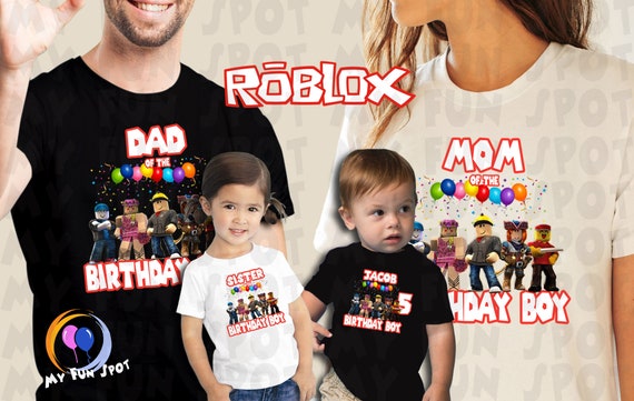 Roblox Birthday Party Shirt Birthday Shirt Birthday Boy Girl Etsy - t shirt boy roblox hair