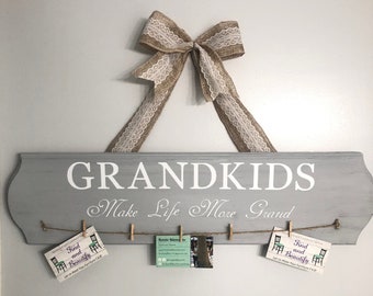 Grandkids Sign / Grandchildren Sign / Grandparents Gift / Grandma Gift / Grandpa Gift / Wood Sign / Mother's Day Gift / Gift for Mom