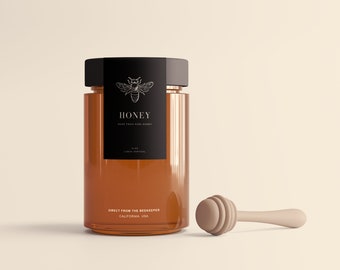 Plantilla editable de etiqueta de miel sofisticada
