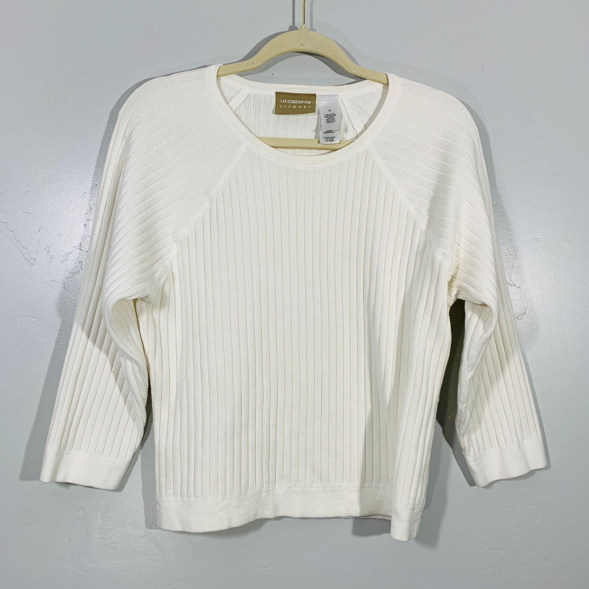 Vintage 90's Liz Claiborne White Ribbed 
