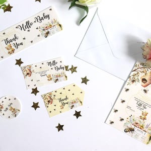 Coordinato Baby Shower ape e orsacchiotto modificabile in Canva