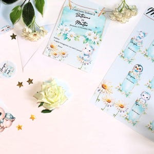 Coordinato Battesimo con animaletti modificabile in Canva