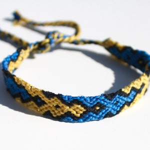Blue and yellow friendship bracelet 2025