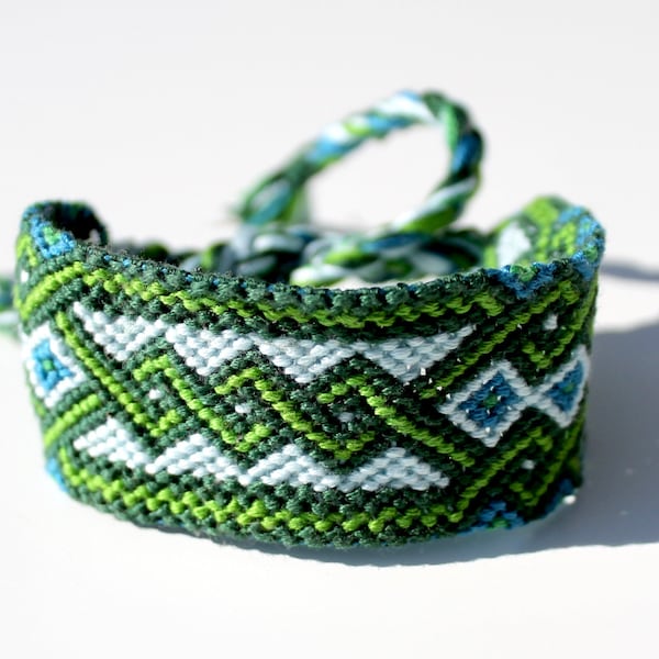 Friendship Bracelet- Woven Bracelet-String Bracelet- Green, Blue Celtic