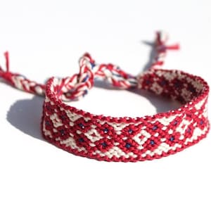 Freundschaftsarmband, verstellbar, Freundschaftsarmbänder, versandkostenfrei, rot weiß blau