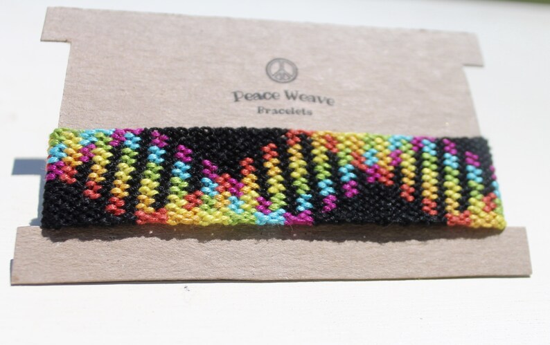 Woven Bracelet String Bracelet Friendship Bracelet Retro Bright Rainbow Pattern Bracelet