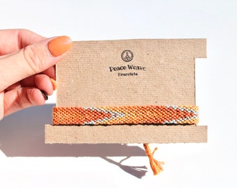 Friendship Bracelet- Woven Bracelet- String Bracelet- Orange Ombre