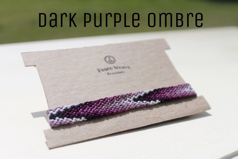 Friendship Bracelet String Bracelet Pattern Bracelet Woven Bracelet Dark Purple Ombre