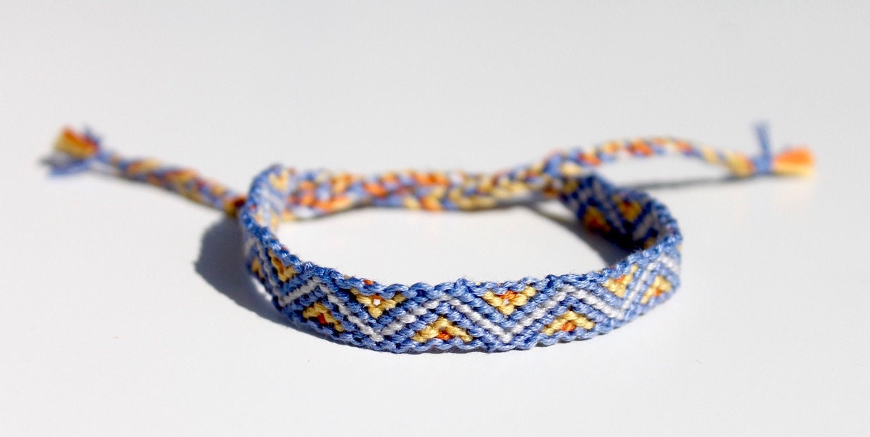 Friendship Bracelets, Adjustable, String Bracelets, FREE SHIPPING, Blue, Yellow, Orange